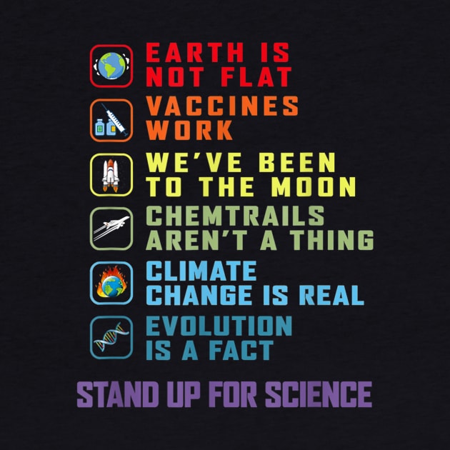 Earth Is Not Flat T-Shirt Stand Up For Science Teacher by Haley Tokey